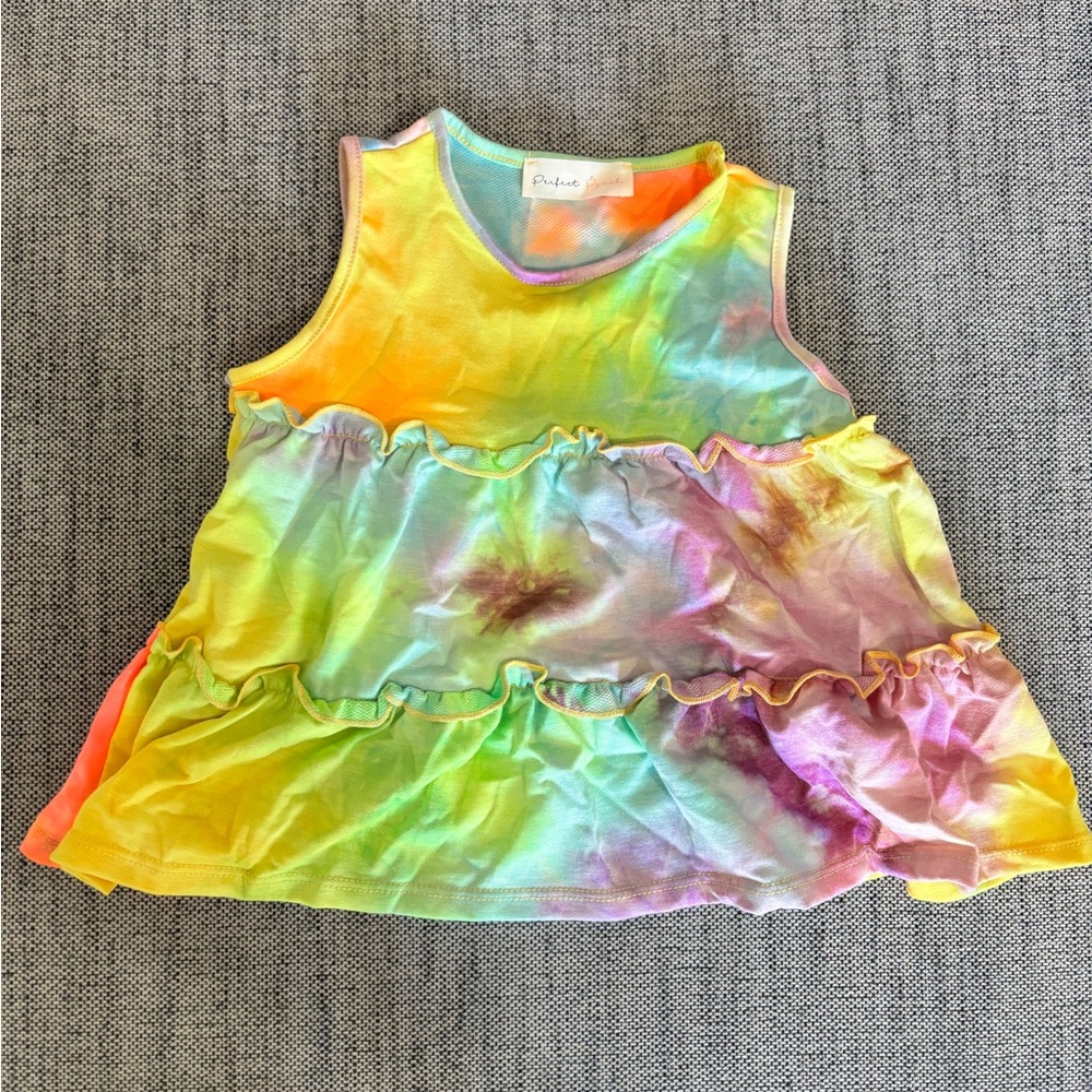 Perfect Peach Colorful Tie-Dye Kids Top